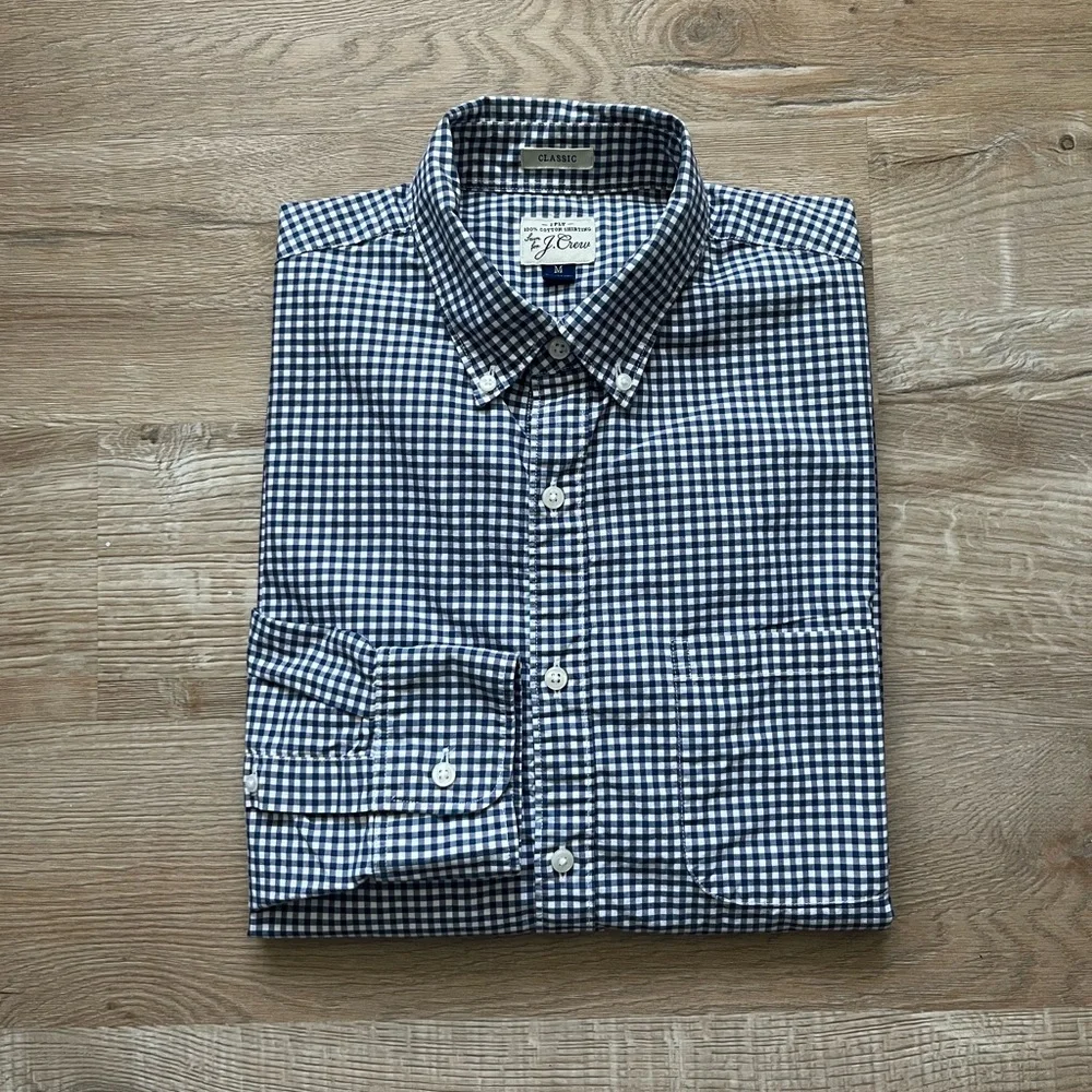 J. Crew Classic Fit Gingham Plaid Shirt